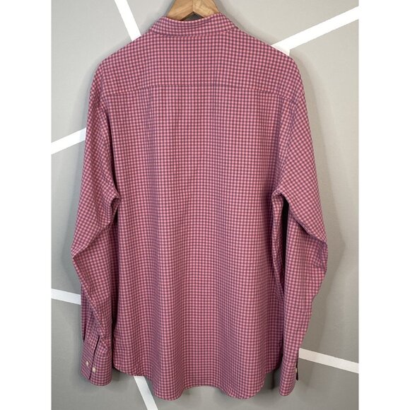 Peter Millar Summer Comfort Men’s Large Pale Rose Blue Check Long Sleeve - Picture 4 of 16
